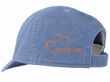 Load image into Gallery viewer, Run Happy Hat with Love Doesn't Shove Logo